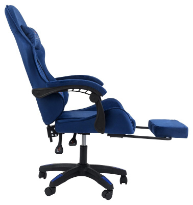 Вибромассажное кресло Calviano 1584 синий велюр 