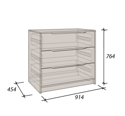 Комод Интерио 1 СН-111.04 графит серый белый 