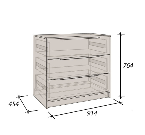 Комод Интерио 1 СН-111.04 графит серый белый 