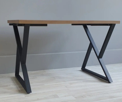 Стол Дели 120х70 дуб табачный металл черный 