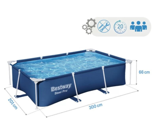 Бассейн каркасный Bestway56404 Steel Pro 300x201x66 см
