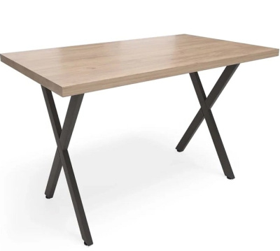 Стол Хьюстон 130х80 дуб табачный металл черный 