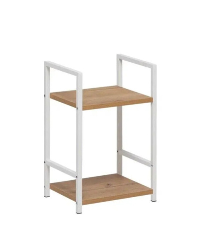 Стеллаж Leset Стилвуд 12 узкий 2 полки белый дуб крафт золотой 