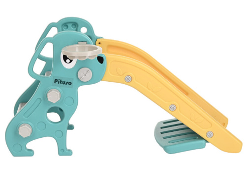 Горка-комплекс Pituso Мопсик с баскетбольным кольцом FE-HT-XG0-green