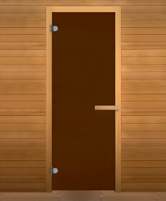 Дверь стекло Бронза Матовая 180х70 (6мм, 2 петли 716 CR) Осина Новая