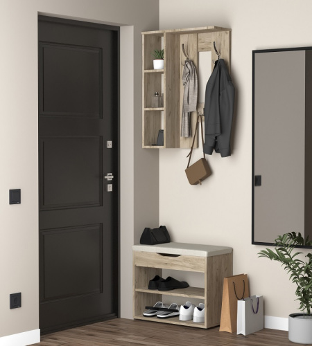 Вешалка настенная Артём-Мебель СН-100.44 дуб крафт серый 