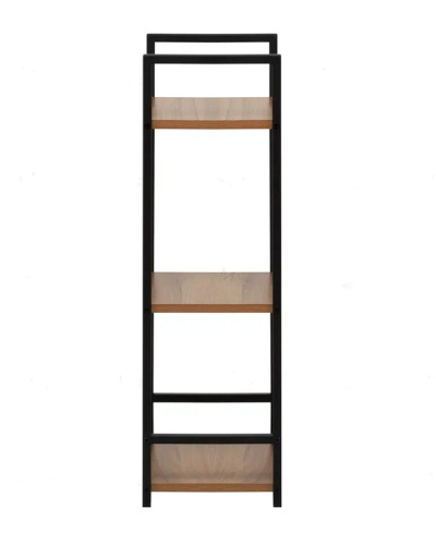 Стеллаж Leset Стилвуд 13 узкий 3 полки черный орех лион светлый 