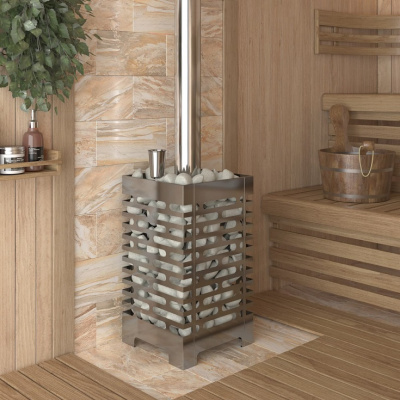 Печь для бани ASTON 20 INOX (ИНОКС) с баком на трубе 50л (AISI 439)