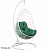 Подвесное кресло Овальное белый подушка зеленый