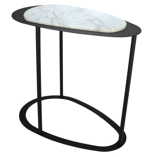 Стол журнальный МеталлАрт М024 белый мрамор 