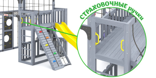 Детская площадка для дачи Савушка КУБ-3 Серый