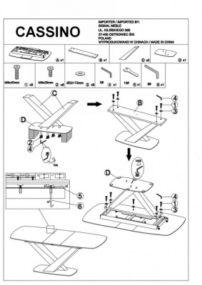 Стол обеденный SIGNAL CASSINO II Ceramic 160 графит мрамор белый 