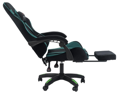 Вибромассажное кресло Calviano 1584 черно-зеленый велюр 