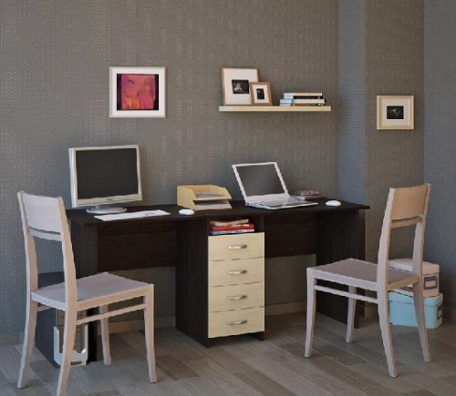 Стол для двоих Тандем-2 (0120) венге/белый 