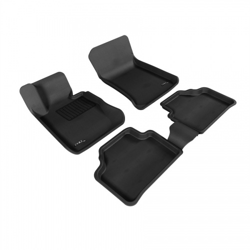 Коврики салона текстильные 3D Lux для BMW X1 E84 2010 -  2 ряда задние с перемычкой черный