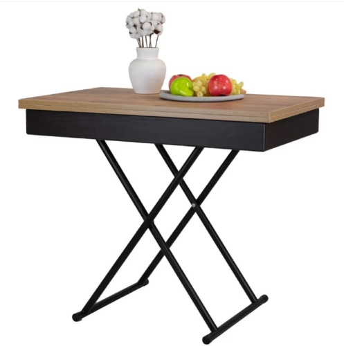 Стол трансформер Лерон дуб крафт золотой черный 