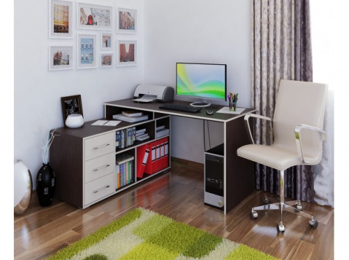 Стол угловой Краст-2 дуб сонома/белый 