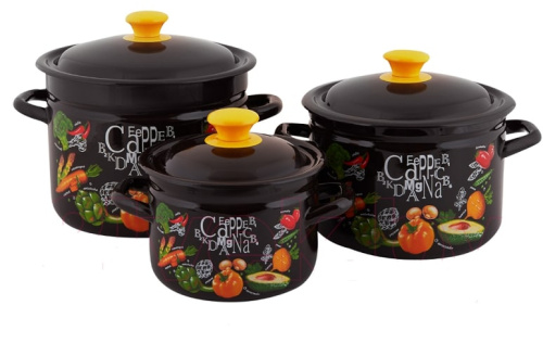 Набор кастрюль КМЗ Рацион 1 3шт коричневый