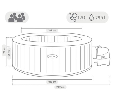 Бассейн-джакузи Intex 196x71 см (28426GN) оливковый
