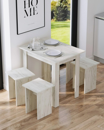 Стол обеденный Афина СН-130.10 дуб крафт белый 