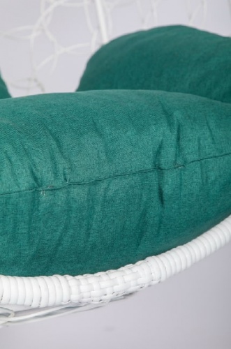 Подвесное кресло Скай 02 белый подушка зеленый 