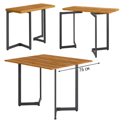 Стол-консоль Арлен 1 дуб золотой металл графит 