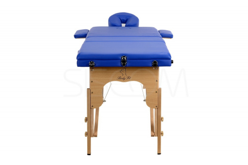 Массажный стол Body Fit 70 см складной 3-с деревянный синий XXL