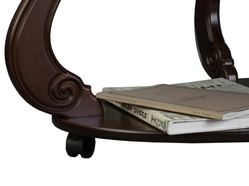 Стол журнальный Овация М на колёсах темно-коричневый 