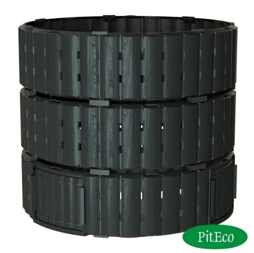 Компостер Piteco 1350л круглый чёрный K11135