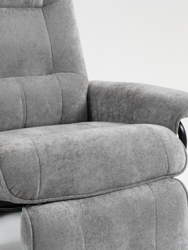 Кресло вибромассажное с пуфом CALVIANO 23 серый плюш 