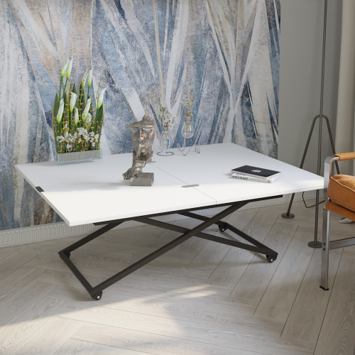 Стол универсальный АНДРЭ Loft белый чёрный 