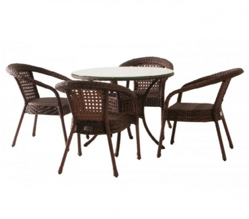 Комплект мебели Deco 4 с круглым столом D90 шоколад