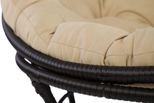 Кресло Papasan черный, цвет подушки бежевый П-02