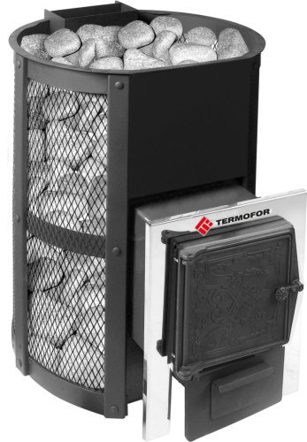 Печь для бани Термофор Кольчуга 14-18 чугунная дверца без парогенератора