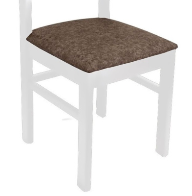 Стул МДК-341 Эмаль белая Микровелюр коричневый Дуб 
