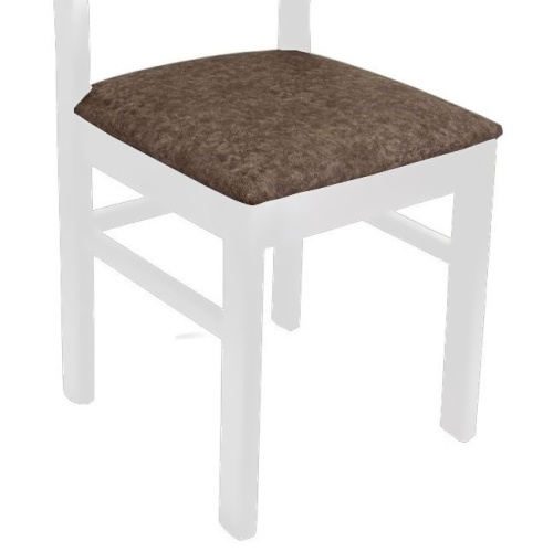 Стул МДК-341 Эмаль белая Микровелюр коричневый Дуб 