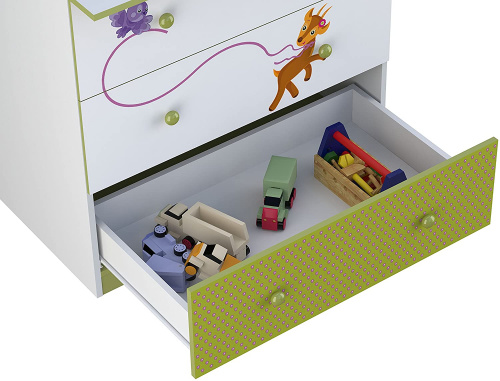 Комод Polini Kids Basic Elly белый/зеленый 