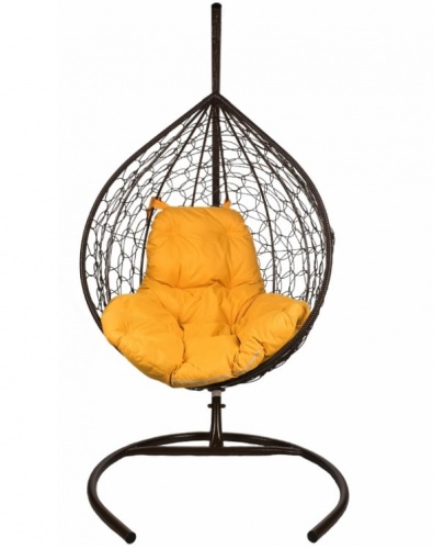 Кресло подвесное BiGarden Tropica Brown оранжевая подушка 