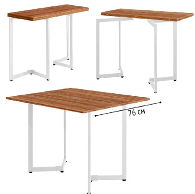 Стол-консоль Арлен 1 дуб табачный металл белый 