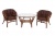 IND Комплект Багама дуэт миндаль матовый подушка коричневая овальный стол 