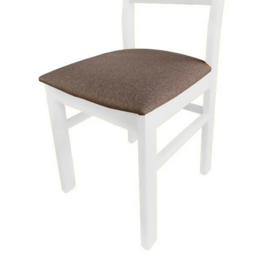 Стул МДК-341 Эмаль белая Рогожка коричневая Дуб 