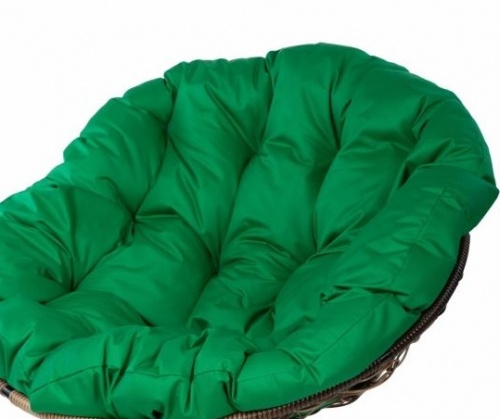 Кресло Papasan с пружиной светло-коричневый, цвет подушки зелёный