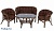 IND Комплект Багама с диваном овальный стол орех матовый подушка коричневая