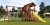 Детский спортивный комплекс для дачи Савушка Мастер 2 качели гнездо Махагон