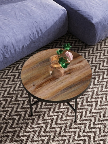 Стол журнальный МеталлАрт М011 большой коричневый дуб 