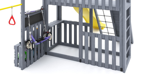 Детская площадка для дачи Савушка КУБ-3 Серый с гамаком для йоги