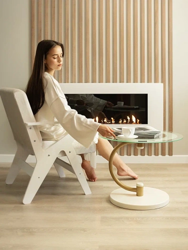 Стол журнальный Дуэт 13Н золото слоновая кость 