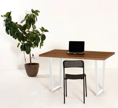 Стол Уэльс 160х80 дуб табачный металл белый 