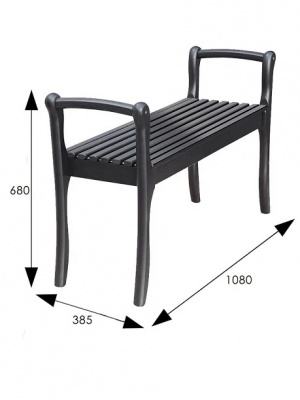Скамья с подлокотниками Массив венге 