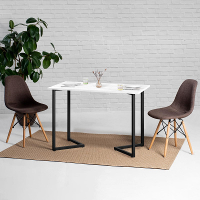 Стол Лондон 100х70 дуб белый металл черный 